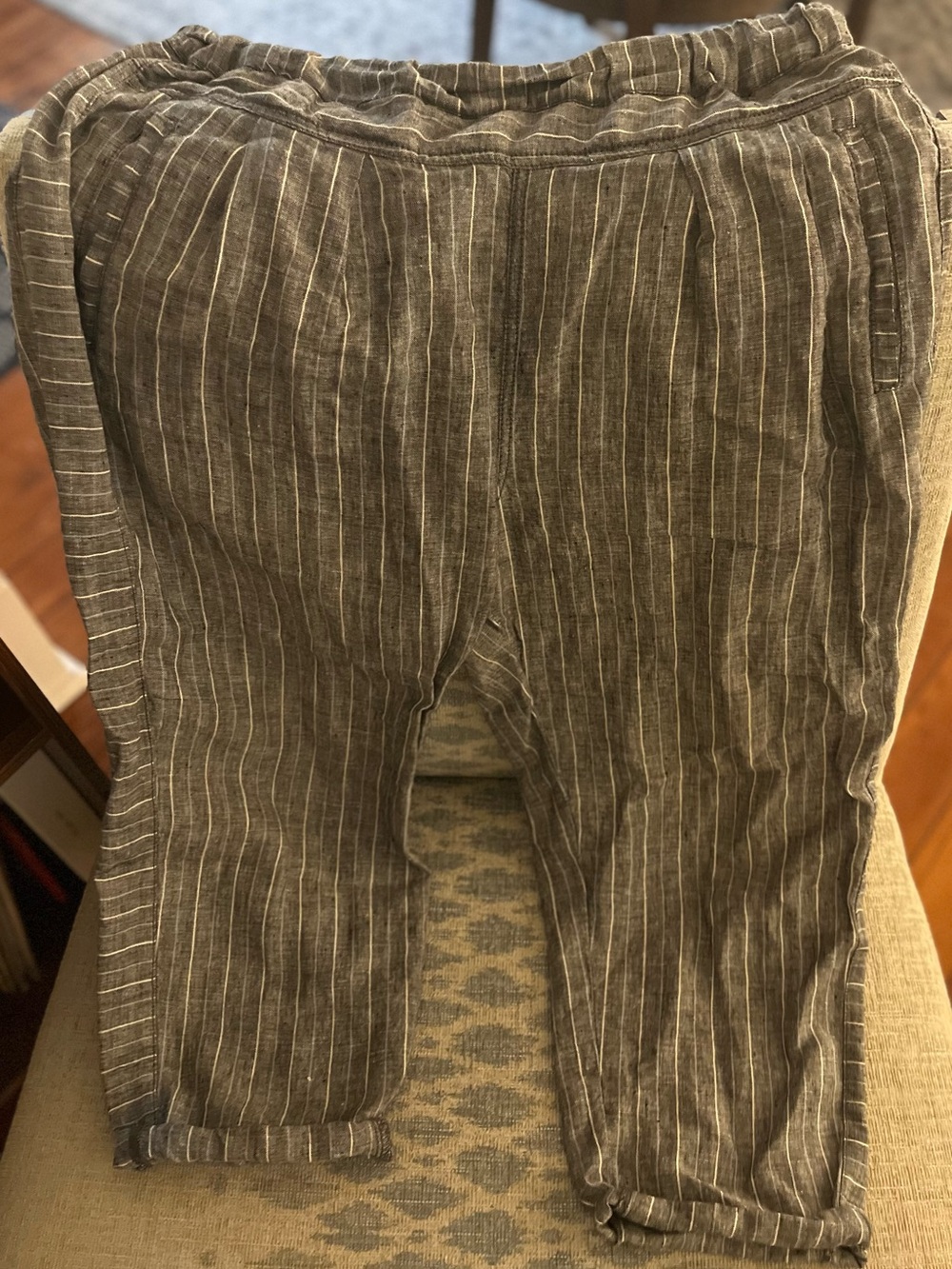 Anthropologie Hei Hei Linen Pinstripe Pants | Relaxed Fit | Size M